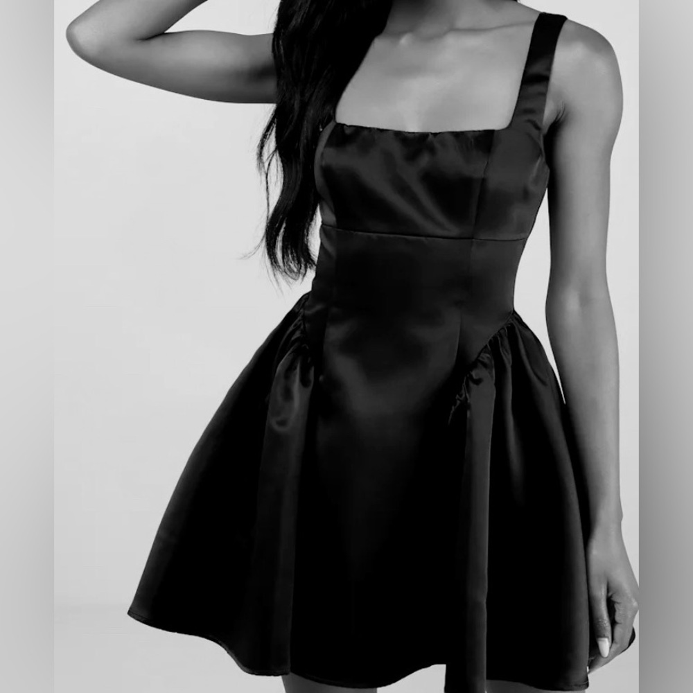 🖤 Lulus Adorable Promise Black Satin Mini dress 🖤